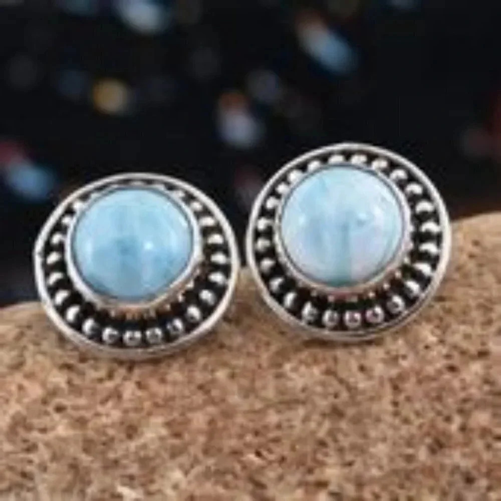 Artisan Crafted Larimar Sterling Silver earrings - Picture 7 of 8